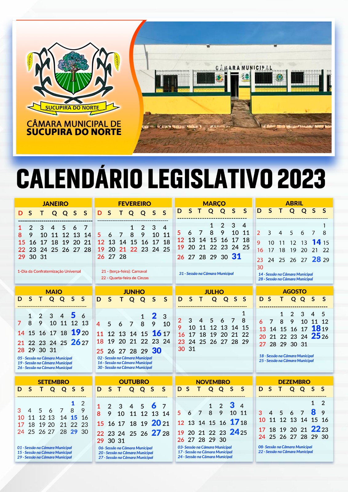 Calendário legislativo 2023