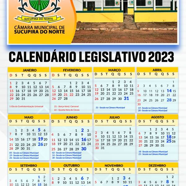 CALENDÁRIO LEGISLATIVO 2023